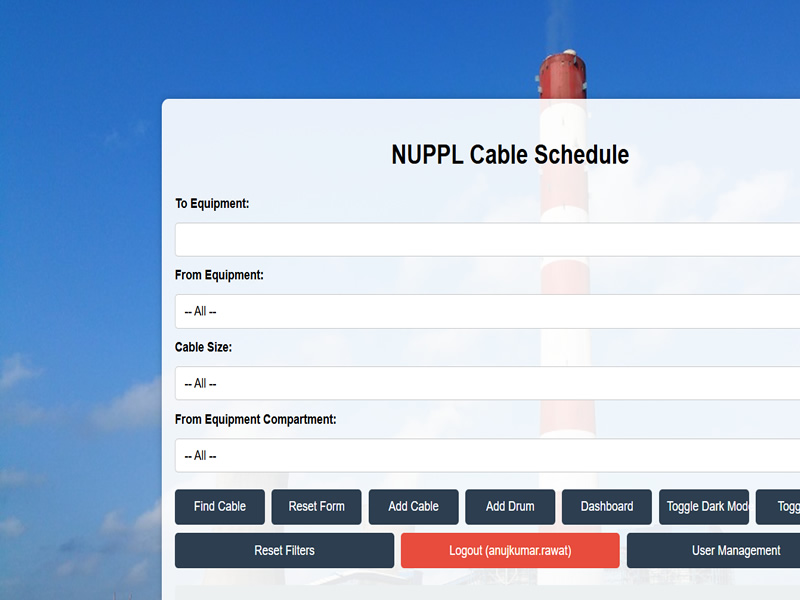 Cabling Tracker Portal